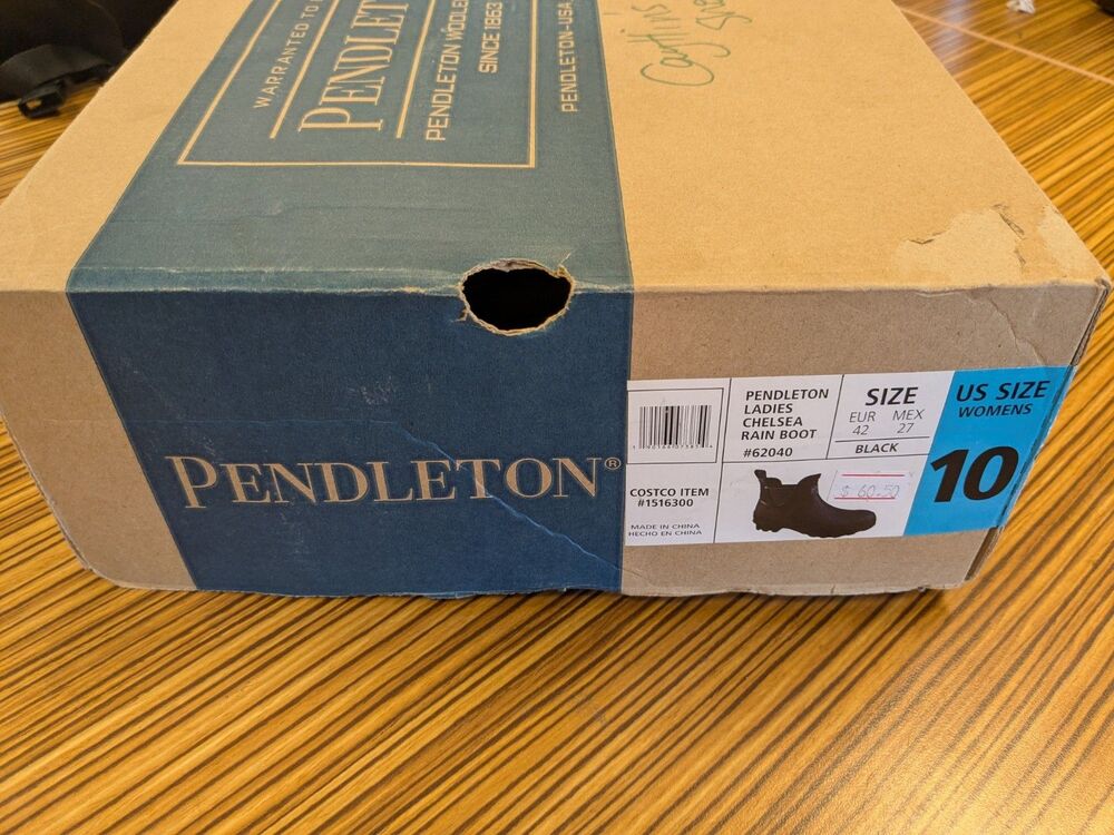 NEW Pendleton Ladies Chelsea Rain Waterproof Ankle Boots Black Size 10 - Picture 2 of 11